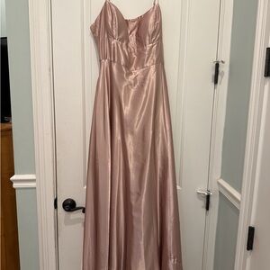 Elegant Pink Satin Gown
